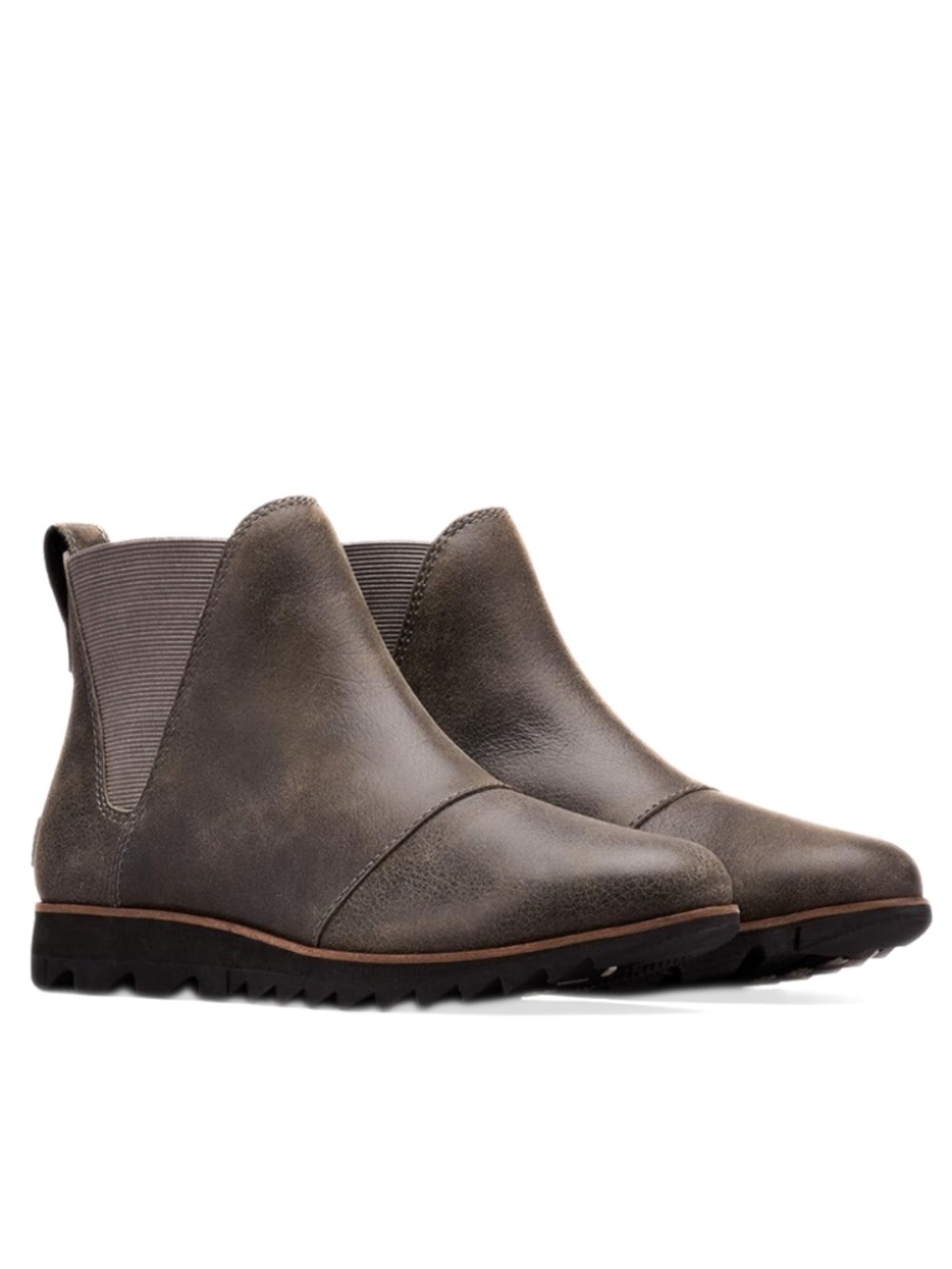 Sorel Harlow Waterproof Chelsea Boots Full Grain Leather Grey Size 8